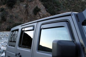 Jeep Wrangler JK In-Channel Window Visors - Front + Rear - EGR - Dark Smoke - 2007
