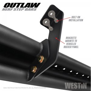 Jeep Gladiator Nerf Bars - Westin - Outlaw - Textured Black - `20-`23