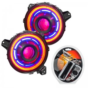Jeep Gladiator Headlight Assemblies - ORACLE Lighting - Oculus Bi-LED Projector Headlights, ColorSHIFT