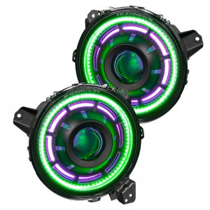 Jeep Gladiator Headlight Assemblies - ORACLE Lighting - Oculus Bi-LED Projector, ColorSHIFT, BC1 Controller