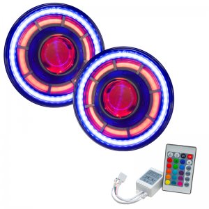 Jeep Wrangler JK BiLED Projector Headlights - ORACLE Lighting - RGB+W - ColorSHIFT - `07-`18