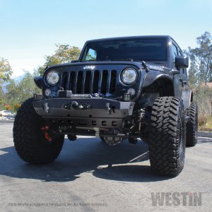 Jeep Wrangler JK Stubby Front Bumper - Front - Westin - WJ2 - Textured Black - `07-`18