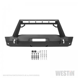 Jeep Wrangler JK WJ2 Stubby Front Bumper with LED Light Bar Mount - Front - Westin - Textured Black - `07-`18