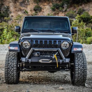 Jeep Wrangler JL Stubby Front Bumper - Front - Westin - LED Light Bar Mount - Textured Black - `18-`19