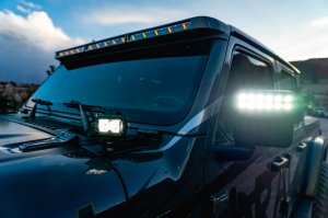 Jeep Gladiator Light Bar Mount Kits - Integrated Windshield - ORACLE Lighting - Matte Black