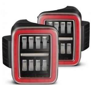 Jeep Gladiator Tail Lights - AlphaRex - NOVA-Series Prismatic LED - Black-Red - `19-`24
