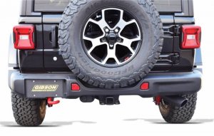 Jeep Wrangler JL Cat-Back Single Exhaust - Gibson - Black Elite (Ceramic) - 3.6L - `18-`22