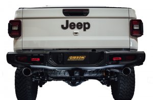 Jeep Gladiator Performance Exhaust - Rear - Gibson - Cat-Back, Dual Split - Polished Stainless - 3.6L - `20-`22