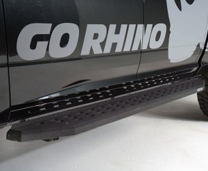 Jeep Wrangler JK RB20 Running Boards - Go Rhino - Protective Bedliner Coating - Black - `07-`18