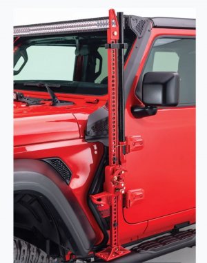 Jeep Gladiator Jack Mount - Front Driver Side - Go Rhino - Exterior Hi-Lift Jack Mount - Textured Black - `18-`20