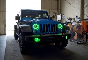 Jeep Wrangler JK Headlight Assembly - ORACLE Lighting - w/ BC1 Controller - ColorSHIFT - `07-`16