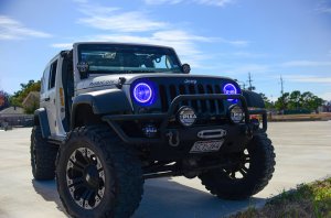 Jeep Wrangler JK Headlight Assembly - ORACLE Lighting - w/ BC1 Controller - ColorSHIFT - `07-`16