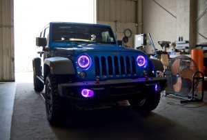 Jeep Wrangler JK Headlight Assembly - ORACLE Lighting - w/ BC1 Controller - ColorSHIFT - `07-`16