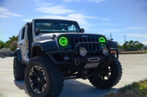 Jeep Wrangler JK Headlight Assembly - ORACLE Lighting - w/ BC1 Controller - ColorSHIFT - `07-`16