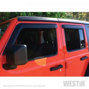 Jeep Wrangler JL Slim Wind Deflector - Westin - Smoke - `18-`22