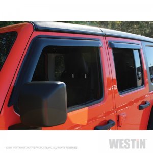 Jeep Wrangler JL Slim Wind Deflector - Westin - Smoke - `18-`22