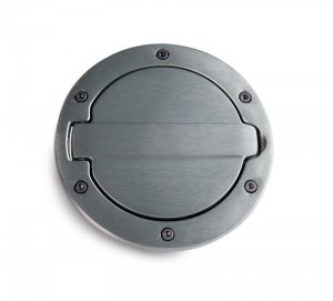 Jeep Wrangler JK Fuel Door - AMP Research - Brushed Aluminum - `07-`18