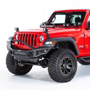 Jeep Gladiator Light Mount - Hood Latch - Go Rhino - Single 3x3 LED Cube Light - Textured Black - `18-`20
