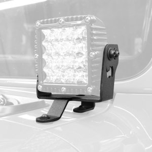 Jeep Gladiator Light Mount - Windshield Cowl - Go Rhino - 6in Q4 Series - Textured Black - `18-`20