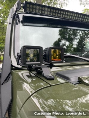 Jeep Gladiator Light Mount - Windshield - Go Rhino - XE Windshield Light Bar Mount - 50in Single Row - Textured Black - `18-`20