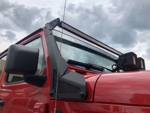 Jeep Gladiator Light Mount - Windshield - Go Rhino - XE Windshield Light Bar Mount - 50in Single Row - Textured Black - `18-`20