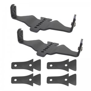 Jeep Gladiator Light Mounts - Hood Hinge - Go Rhino - Two 6in Single Row - Textured Black - `18-`20
