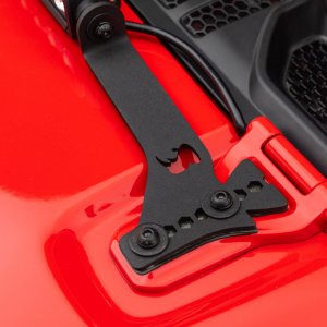 Jeep Gladiator Light Mount - Hood Hinge - Go Rhino - 20in Single Row - Textured Black - `18-`20