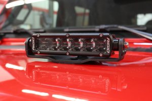 Jeep Gladiator Light Mounts - Center Hood - Go Rhino - XE Center Hood Light Mounts - Textured Black - `18-`20