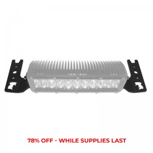 Jeep Gladiator Light Mount - Center Hood - Go Rhino - 10in Double Row - Textured Black - `18-`20