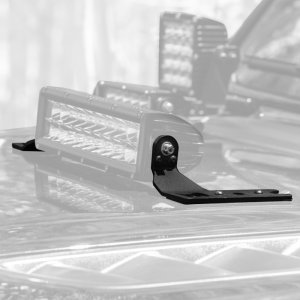Jeep Gladiator Light Mount - Center Hood - Go Rhino - 10in Double Row - Textured Black - `18-`20