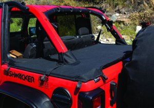 Jeep Wrangler JL Tonneau Cover w/ Tailgate Bar Kit - Rear - Rampage - Black Diamond - `18-`22