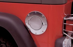Jeep Wrangler JK Fuel Door - Rampage - Billet Style - Polished - `07-`18