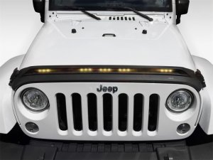 Jeep Wrangler JK Hood Deflector - AVS - Aeroskin LightShield - Black - `07-`18