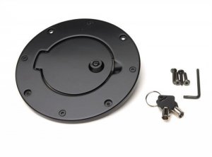 Jeep Wrangler JK Fuel Door - Rampage - Billet - Black - `07-`18