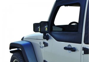 Jeep Wrangler JK Mirror Extensions - Rampage - Black - `07-`18