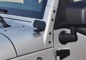 Jeep Wrangler JK Windshield Hinge Light Bracket - Rampage - Black - `07-`18