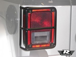 Jeep Wrangler JK Taillight Guards - Rear - Rampage - Black - `07-`18