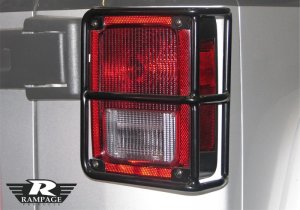 Jeep Wrangler JK Taillight Guards - Rear - Rampage - Black - `07-`18