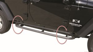Jeep Wrangler JK Side Bar Rockerguard Step - Rampage - Black - `07-`18