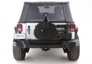 Jeep Wrangler JK Trail Guard Tire Carrier - Rampage - Black - `07-`18