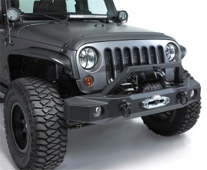 Jeep Wrangler JK Trailguard Front Bumper - Front - Rampage - TrailGuard - Black - `07-`18