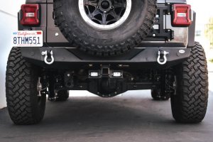Jeep Wrangler JL Bolt-On Hitch w/ Lights - Rear - DV8 Offroad - Satin Dual Powder Coat - `07-`22