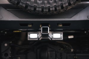 Jeep Wrangler JL Bolt-On Hitch w/ Lights - Rear - DV8 Offroad - Satin Dual Powder Coat - `07-`22