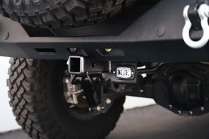Jeep Wrangler JL Bolt-On Hitch w/ Lights - Rear - DV8 Offroad - Satin Dual Powder Coat - `07-`22