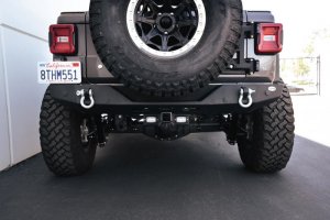 Jeep Wrangler JL Bolt-On Hitch w/ Lights - Rear - DV8 Offroad - Satin Dual Powder Coat - `07-`22