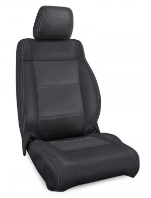 Jeep Wrangler JK Seat Covers - Front - PRP Seats - Black/Grey - `07-`10