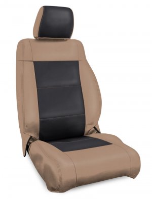 Jeep Wrangler JK Seat Covers - Front - PRP Seats - Black/Tan - `07-`10