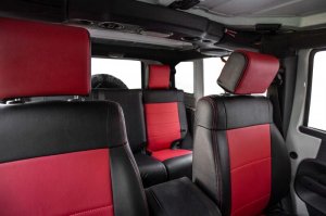 Jeep Wrangler JK Seat Covers - Front - PRP Seats - Black/Red - `07-`10