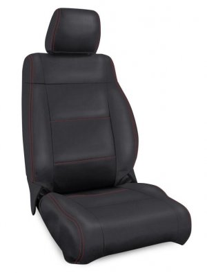 Jeep Wrangler JK Front Seat Covers - Front - PRP Seats - Black with Red Stitching - `11-`12