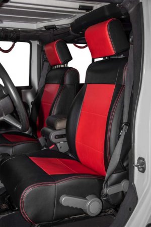 Jeep Wrangler JK Seat Covers - Front - PRP Seats - Black/Red - `11-`12